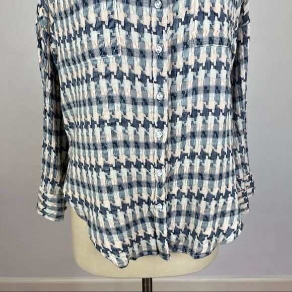 Lou & Grey for LOFT Multi Colored Houndstooth Top XS - Picture 4 of 10